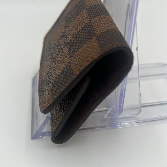 LOUIS VUITTON VINTAGE DAMIER EBENE CUFFLINK JEWELRY AIR POD CASE POUCH - Picture 2 of 8